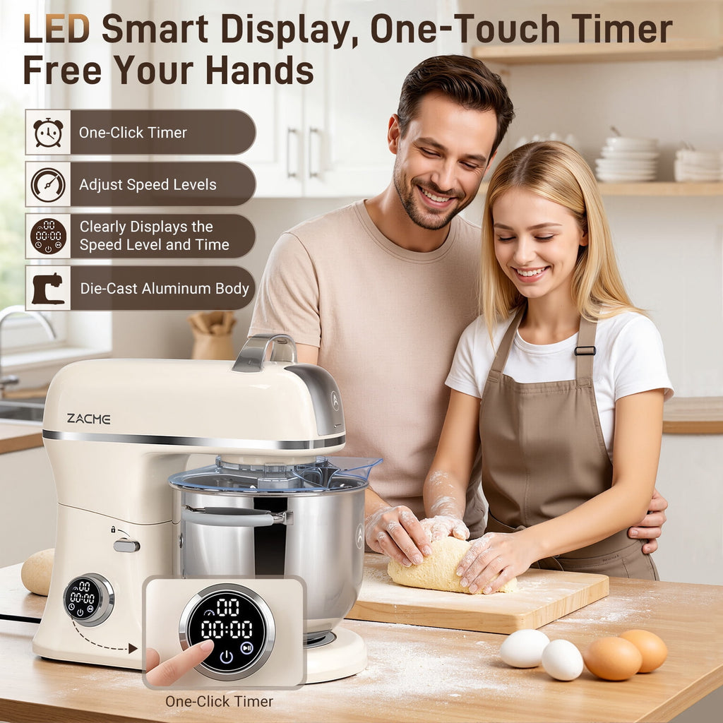7QT Stand Mixer Aluminum Die Casting,650W 11 Speed Tilt-Head Kitchen Electric Stand Mixer, Household Food Mixer with Stainless Steel Bowl, Dough Hook, Whisk and Beater,Food Mixer for Baking, Cake