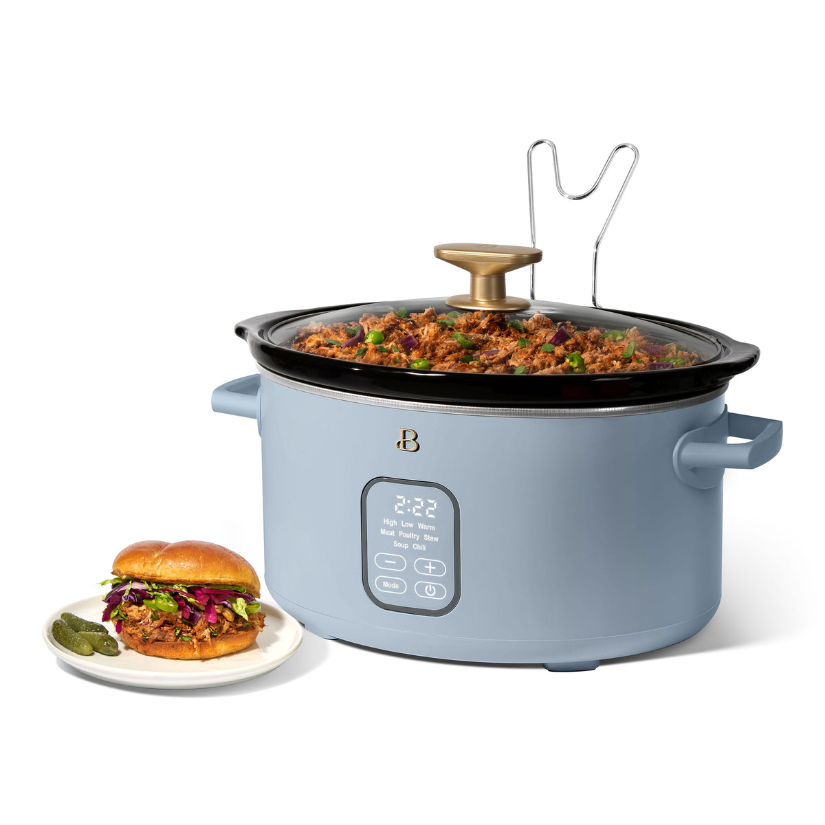 Beautiful 6 Qt Programmable Slow Cooker, Thyme Green by Drew Barrymore