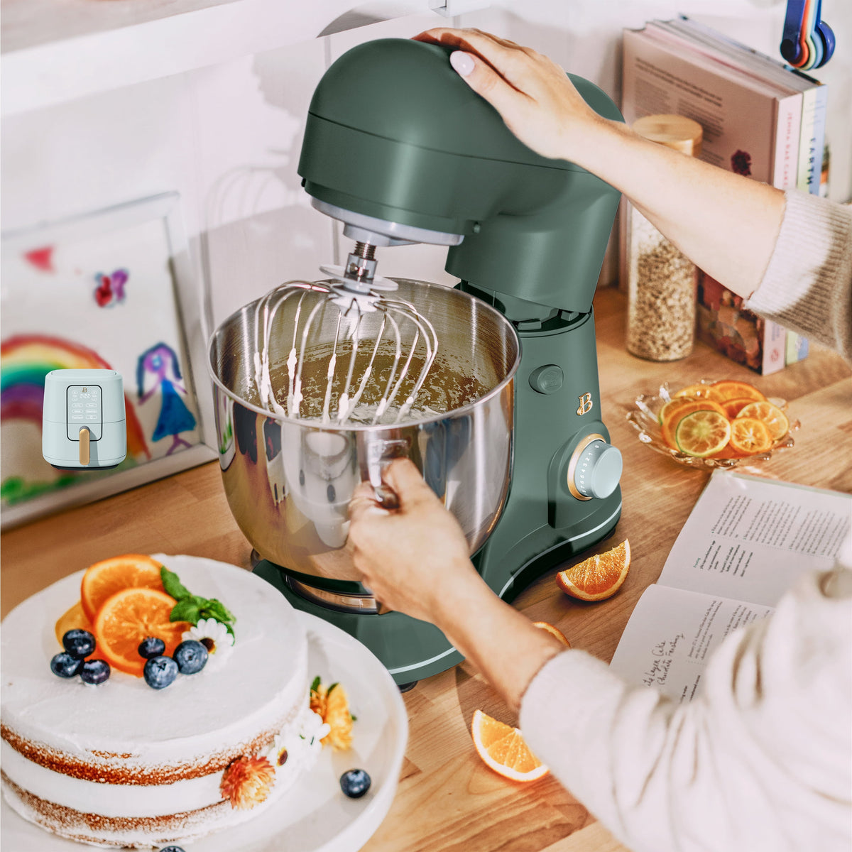 Beautiful 5.3 Qt Stand Mixer, Lightweight & Powerful with Tilt-Head, Chocolate by Drew Barrymore