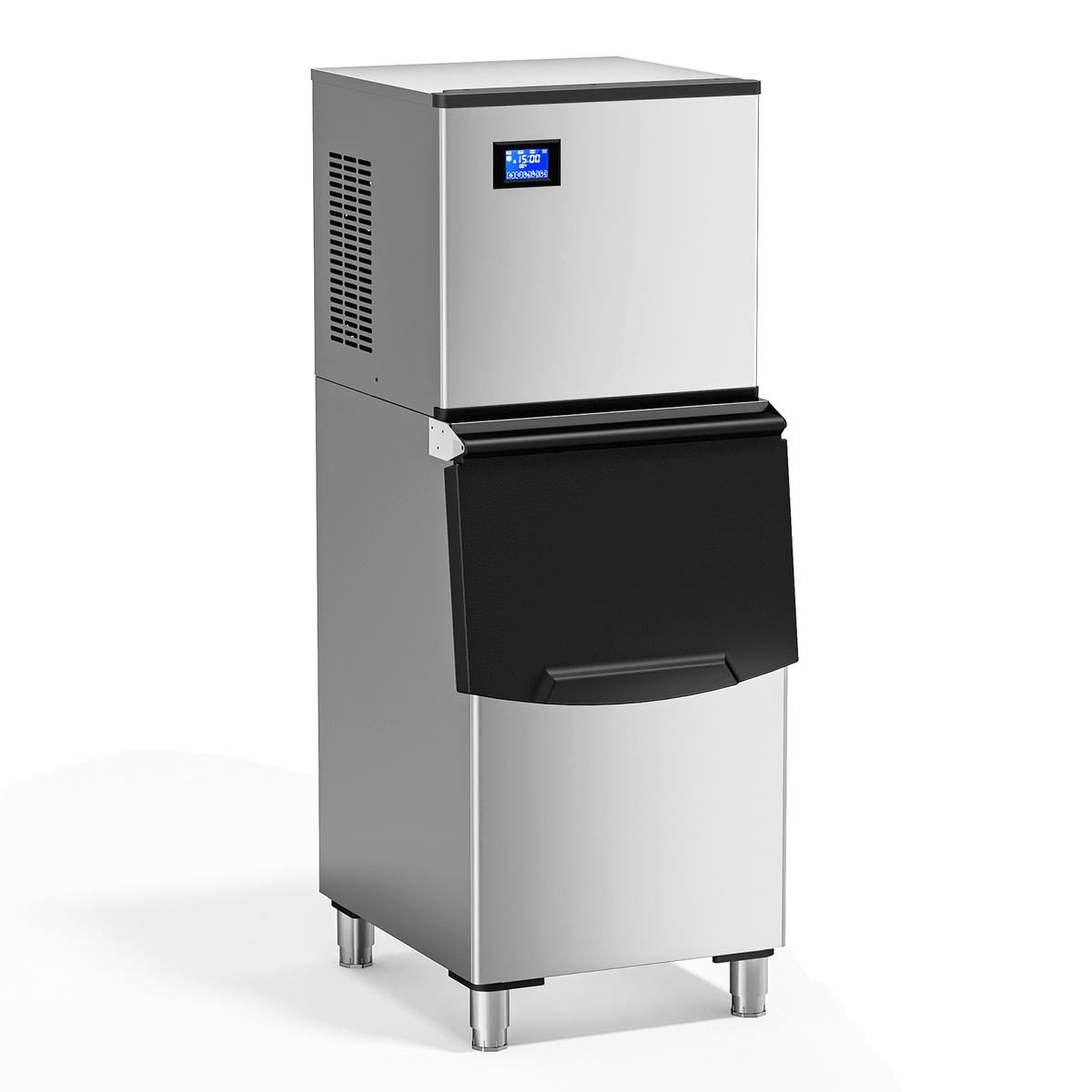 RIOXC Split Commercial Ice Maker Machine 650LBS/24H with 350lbs Ice Bin, Nugget Ice Makers Commercial, Clear Cube Pellet Ice Maker, Fast Ice Maker Ice-Ready in 8-15mins