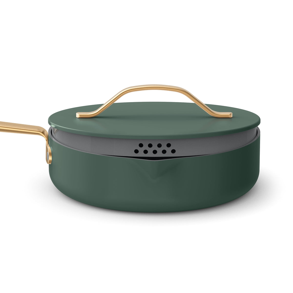 Beautiful 12-Piece Cookware Set, Pots and Pans with Strainer Lids and EverGood Ceramic Nonstick Coating, White Icing by Drew Barrymore