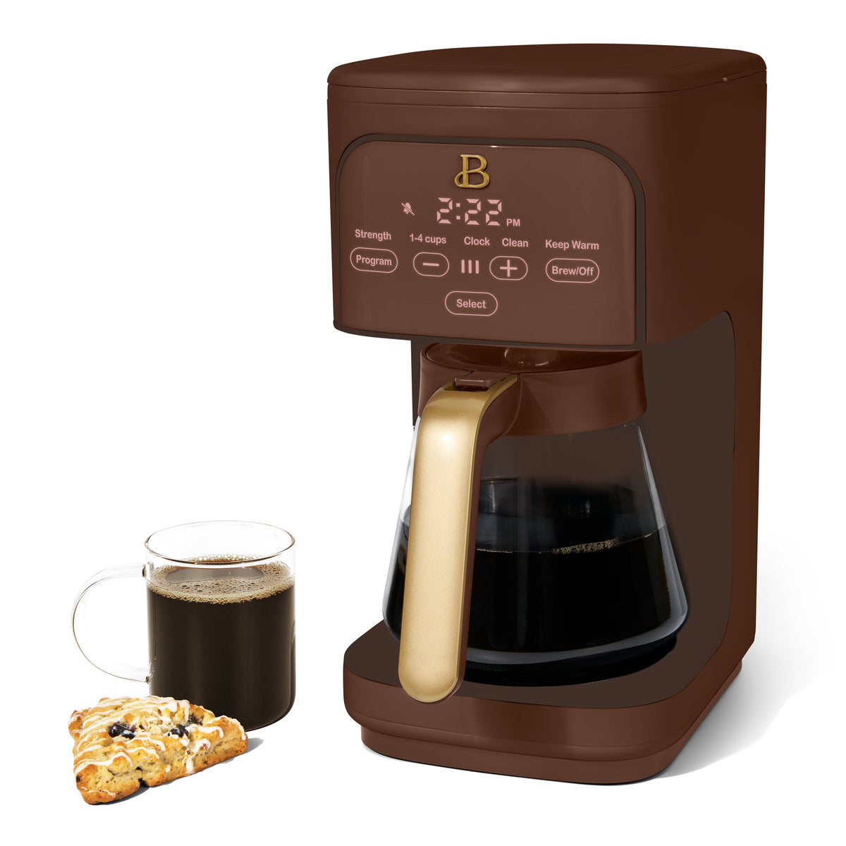 Beautiful 12 cup Programmable Coffee Maker, Thyme Green by Drew Barrymore