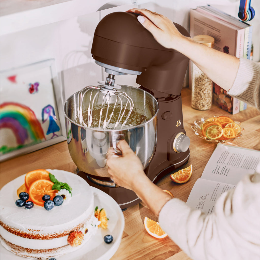 Beautiful 5.3 Qt Stand Mixer, Lightweight & Powerful with Tilt-Head, Chocolate by Drew Barrymore