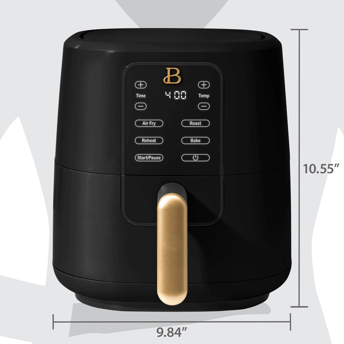 Beautiful 3 Qt Air Fryer with TurboCrisp Technology, EverGood Non-Toxic Ceramic Nonstick Coating, Chocolate by Drew Barrymore