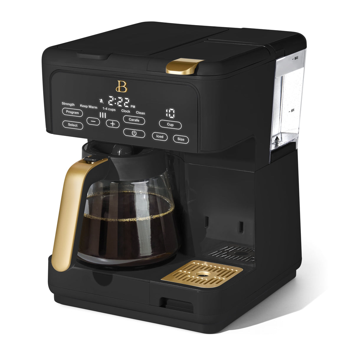 Beautiful by Drew Barrymore Multi-Brew 12-Cup Programmable Drip & Single-Serve Coffee Maker, White Icing