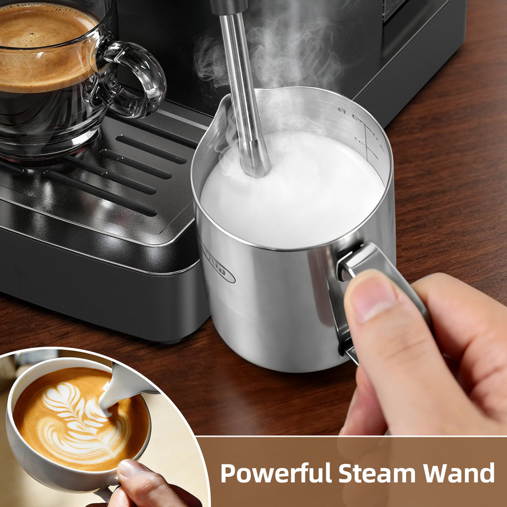 HiBREW 58mm Espresso Machine H10A, 20 Bar Coffee Maker with PID Temperature Control &Steam Wand, Stainless Steel Coffee Machine for Home Use