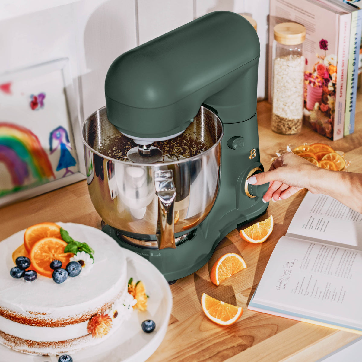 Beautiful 5.3 Qt Stand Mixer, Lightweight & Powerful with Tilt-Head, Chocolate by Drew Barrymore