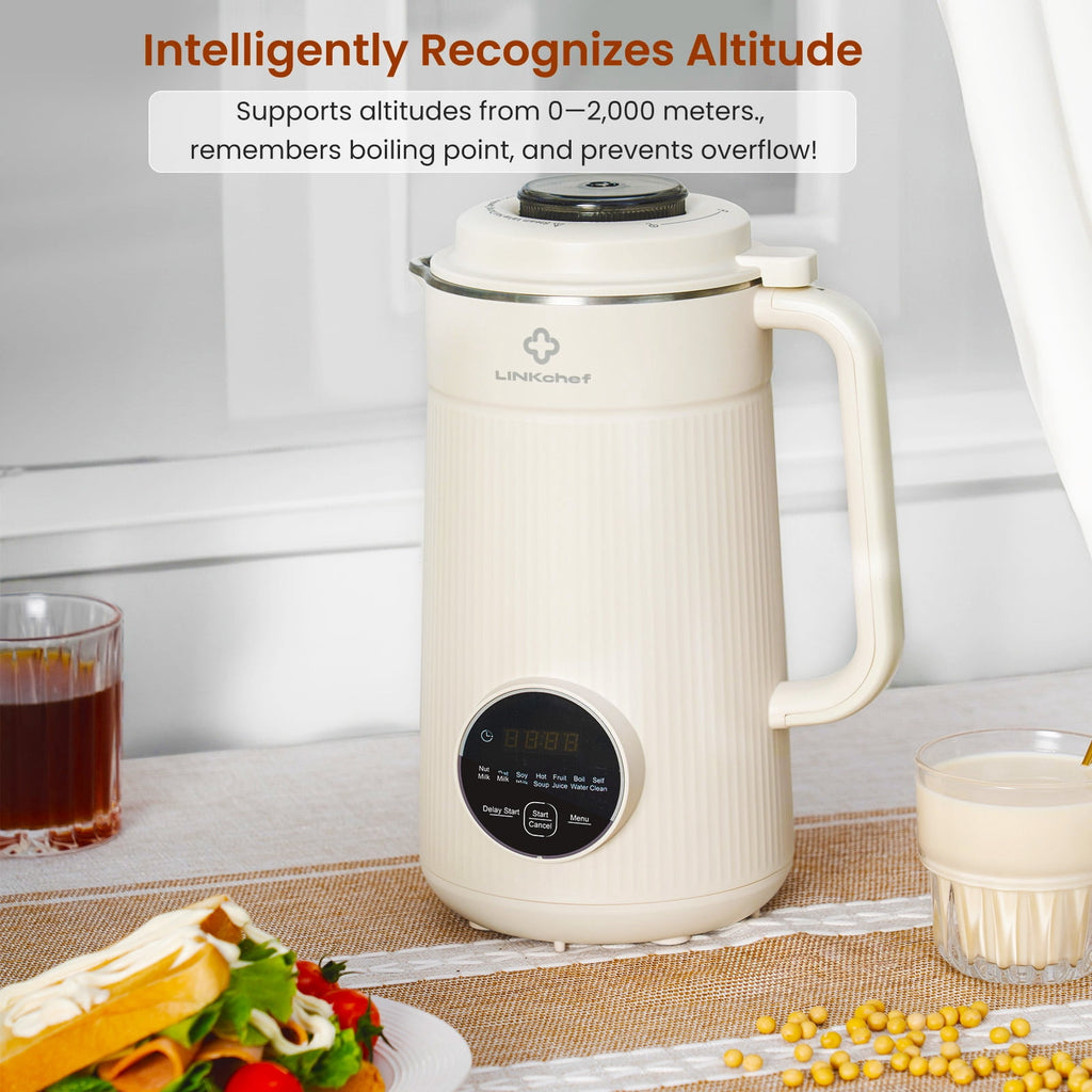 LINKChef Nut Milk Maker 40 oz Almond Oat Soy Milk Maker Blender with Self-Cleaning, Delay Start and Keep Warm, Homemade Dairy-Free Milk Machine for Hot & Cold Drinks