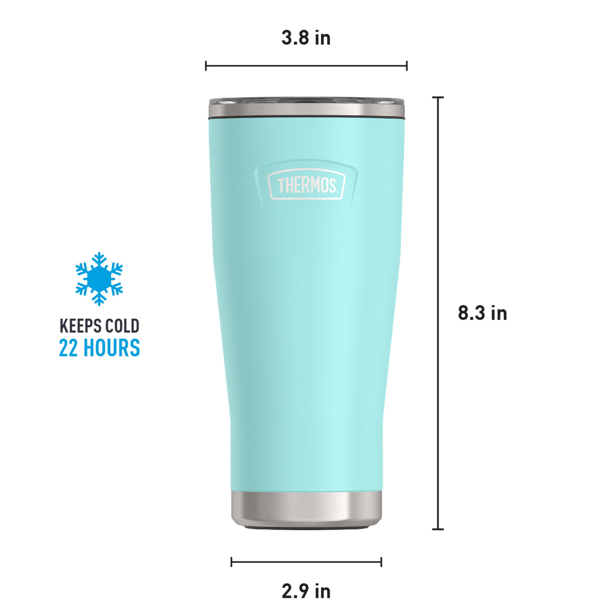 Thermos Stainless Steel Tumbler, w/ Slide Lock Lid, Graphite, 24 oz