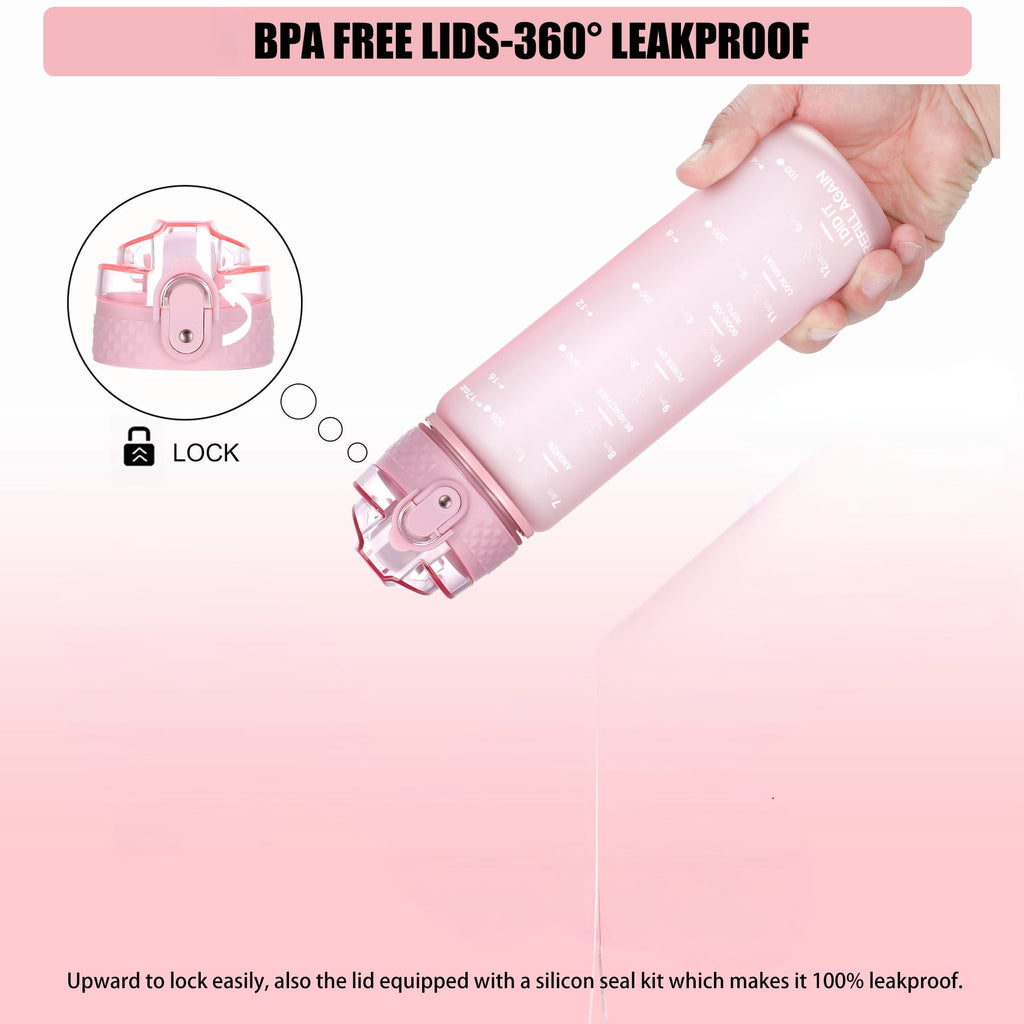 Oldley Transparent Tritan Kids Bottle – 17oz Straw Water Bottle with One-Hand Open Button, Lockable Leak-Proof Lid, Ideal for Daily Hydration
