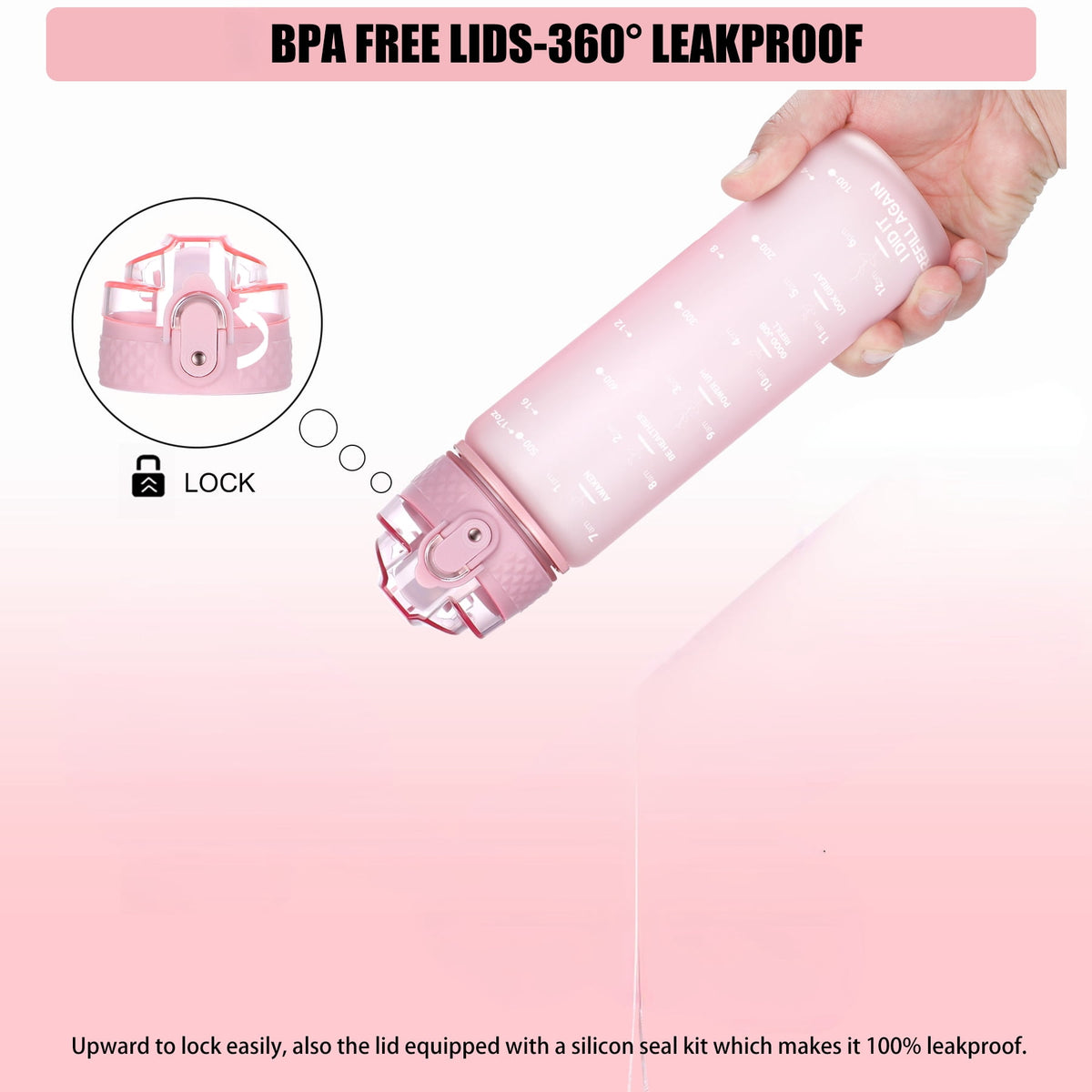 Oldley Transparent Tritan Kids Bottle – 17oz Straw Water Bottle with One-Hand Open Button, Lockable Leak-Proof Lid, Ideal for Daily Hydration