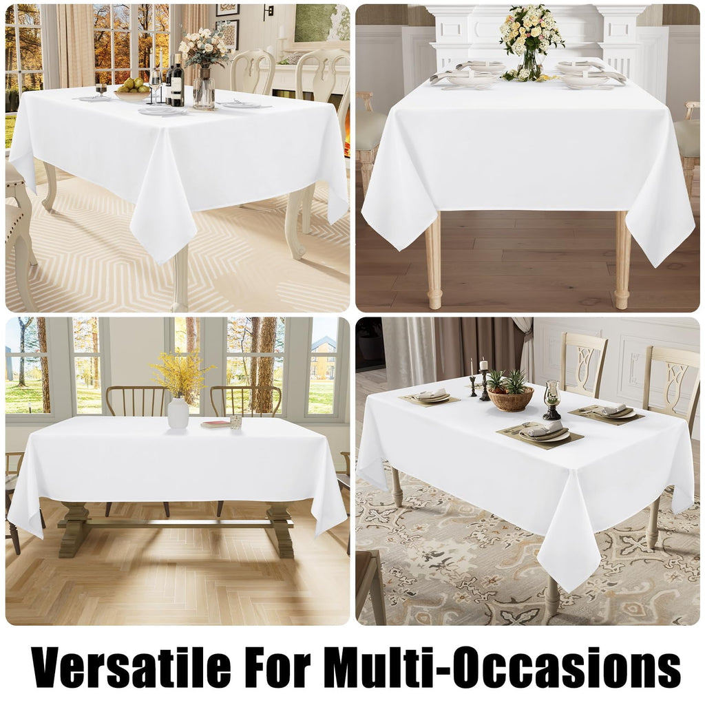 decorUhome Linen Rectangle Tablecloth 52x70 inch, Stain and Wrinkle Resistant Washable Table Cloth, Decorative Waterproof Fabric Table Cover for Dining Party, Sage Green