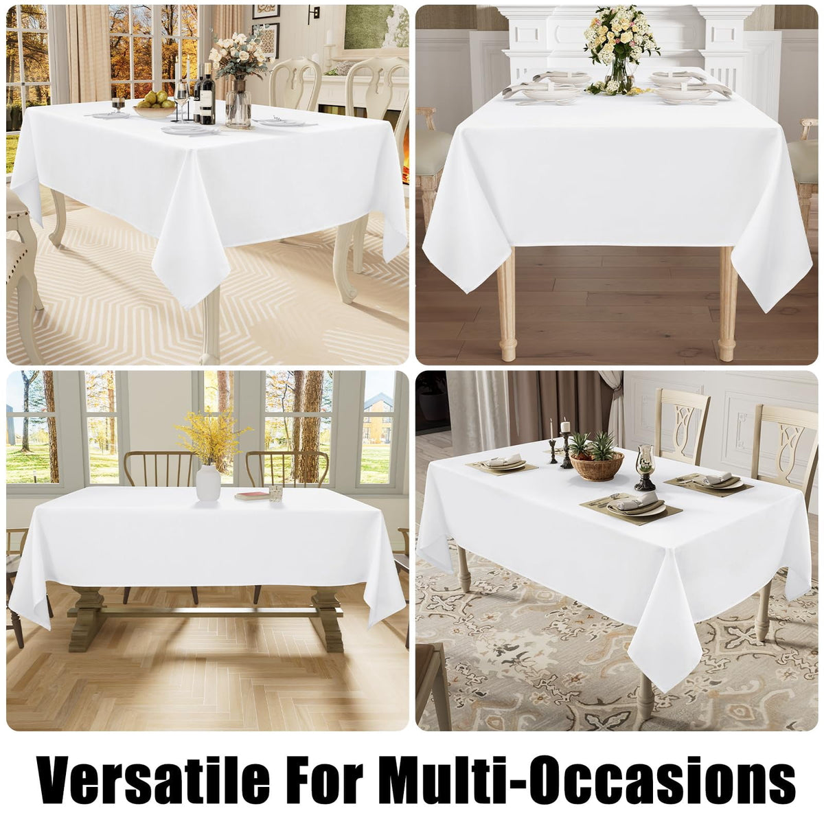 decorUhome Linen Rectangle Tablecloth 52x70 inch, Stain and Wrinkle Resistant Washable Table Cloth, Decorative Waterproof Fabric Table Cover for Dining Party, Sage Green