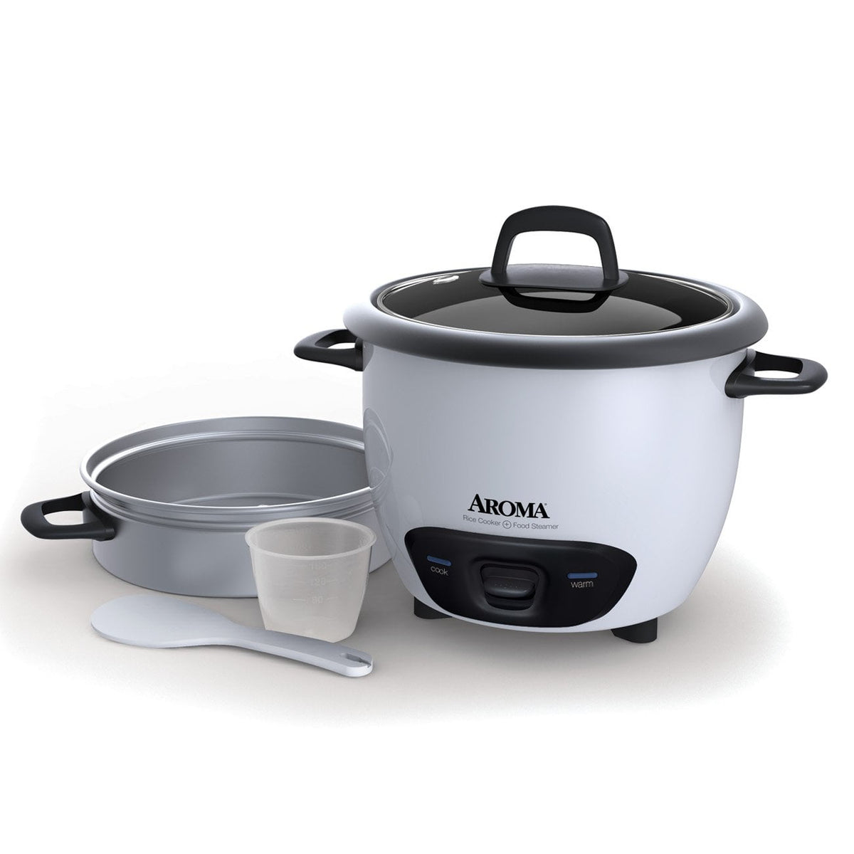 AROMA® 14-Cup (Cooked) / 3Qt. Rice & Grain Cooker, White, New, ARC-747-1NG