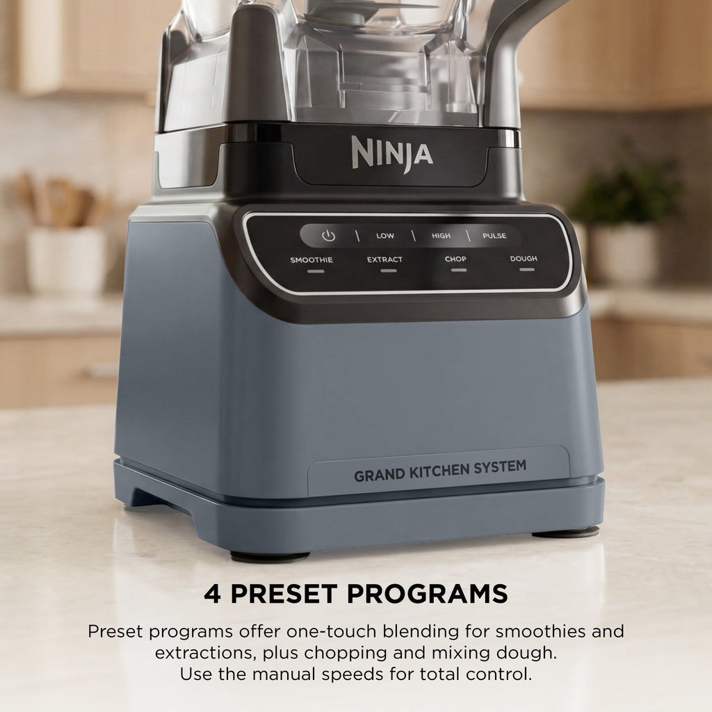 Ninja Grand Kitchen System 72-Oz Blender, 4 Presets, Smoothie, Chop, Dough, 3 Speeds, 1200W, KS500 Gray