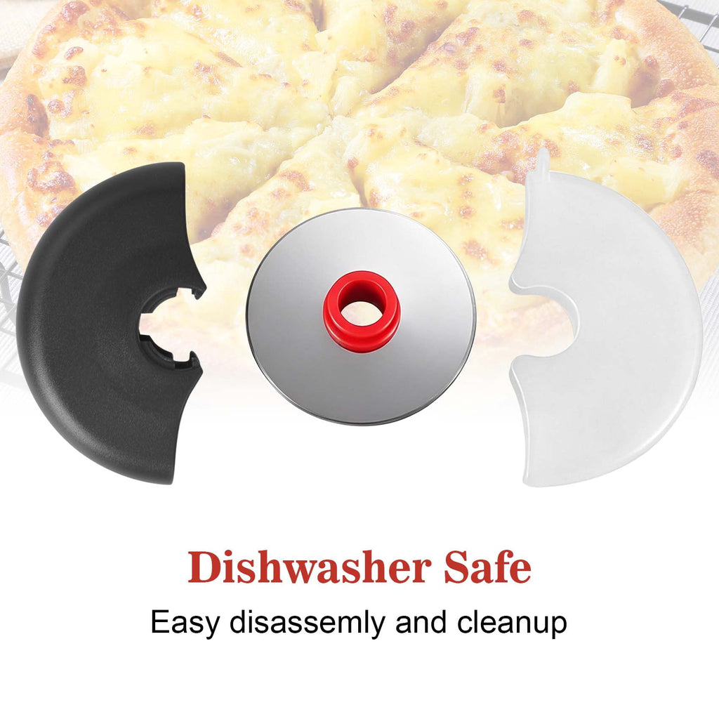 2-Pack Pizza Cutter Wheel Set, Stainless Steel Rolling Blade with Protective Cover, Easy-to-Clean Kitchen Baking Tool