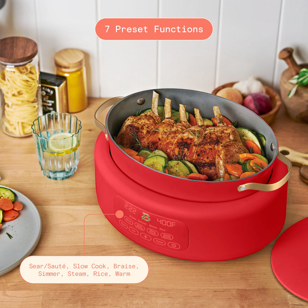 Beautiful 10 in 1, 6 Qt Electric Multi-Cooker, Thyme Green by Drew Barrymore