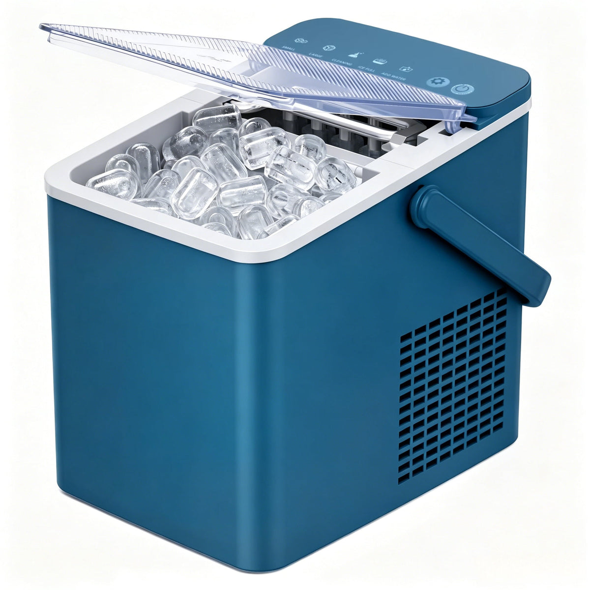 SIMZLIFE Portable Countertop Ice Maker, 26 Lbs/Day, 9 Bullet Ice Cubes in 6 Minutes, 2 Ice Sizes, Self-Cleaning Ice Machine, Black