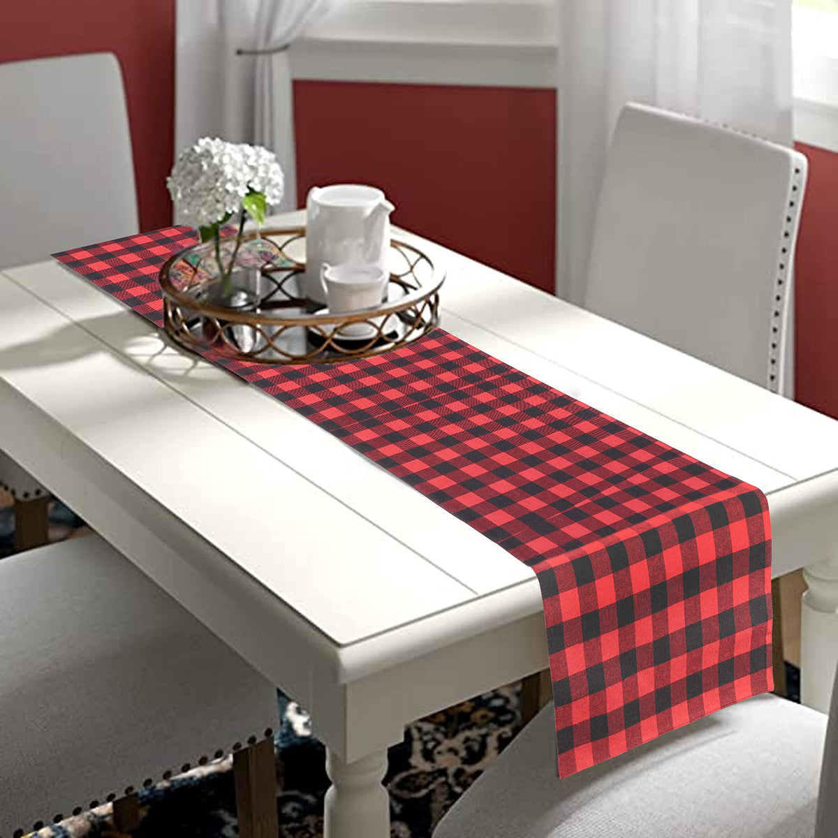 Fingercraft Table Runners, Cotton Dinner Table Centerpiece with Beautiful Premium Lace, Home and Dining Aqua-90