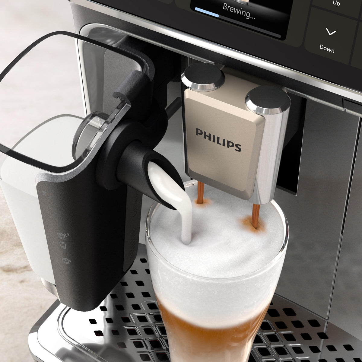 Philips 5500 Fully Automatic Espresso Machine with LatteGo Milk Frother, Grey Chrome