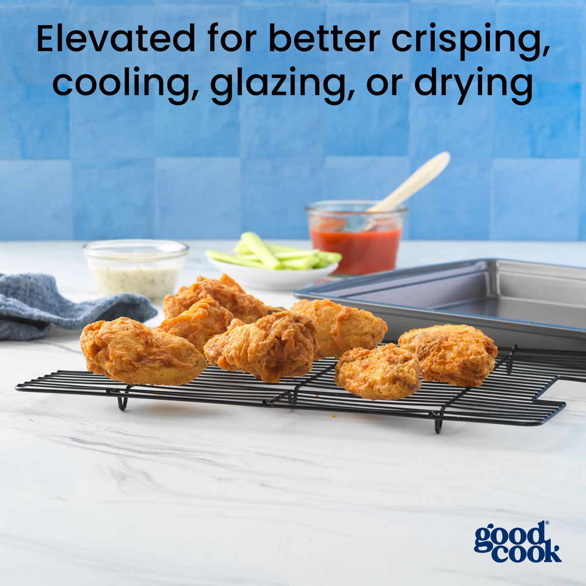 GoodCook 15” x 10.5” Nonstick Carbon Steel Baking Pan & Raised Wire Rack