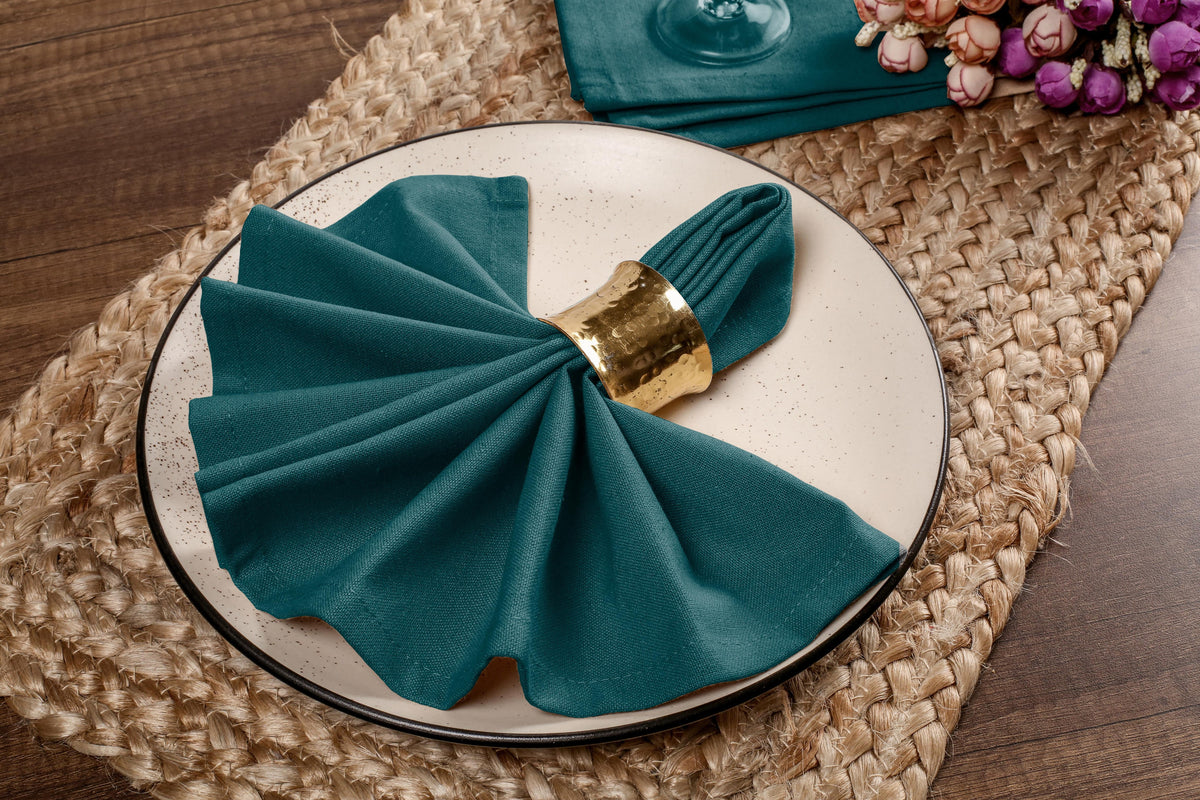 Twiny Threads Set of 4 Solid Reusable Cloth Dinner Napkins - Sandal Yellow
