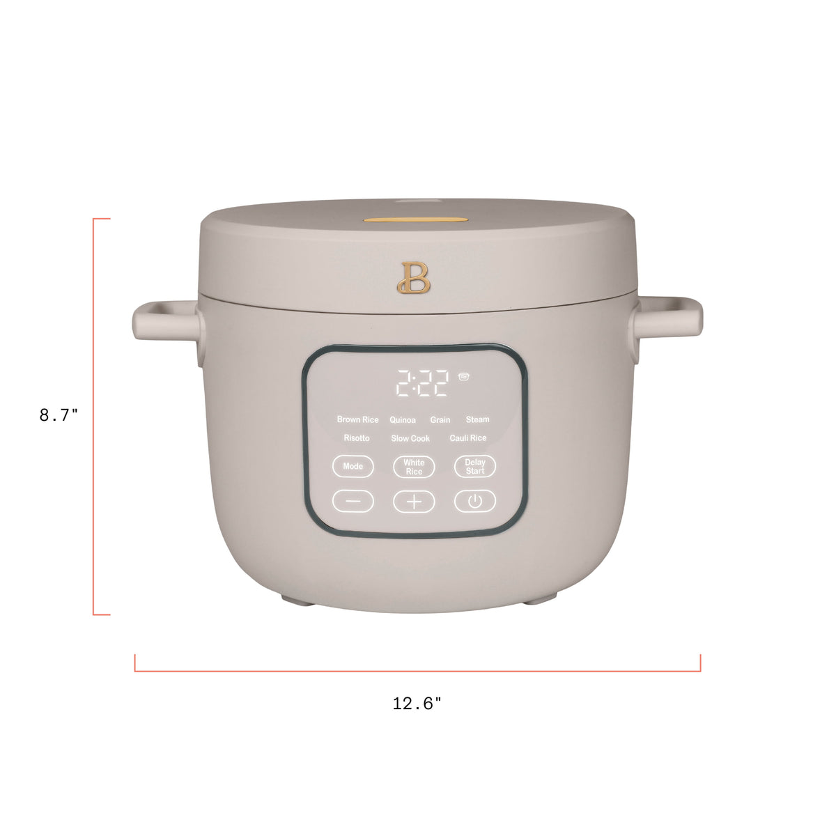 Beautiful 14-Cup Cooked, 6-Cups Uncooked Electric Rice and Grain Cooker, EverGood Ceramic Nonstick Coating, Thyme Green by Drew Barrymore