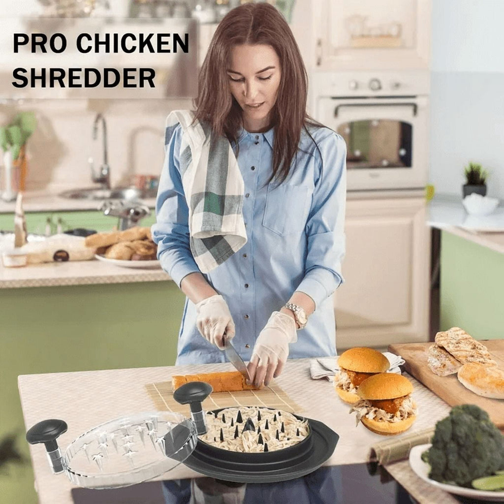Chicken Shredder, Professional Chicken Breast Shredder Tool Twist with Transparent Lid for Chicken , Ergonomic Handle, Visible Meat Shredder, Non-Slip Design, BPA Free,Heat Resistant,Black