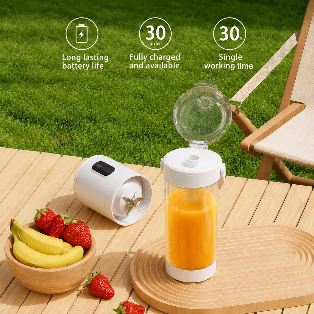 Portable Blender, 20 Oz Smoothie Blender USB Rechargeable Personal Blender for Kitchen with 12 Blades Direct-Drink Lid Cup Base