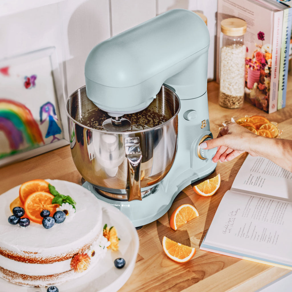 Beautiful 5.3 Qt Stand Mixer, Lightweight & Powerful with Tilt-Head, Chocolate by Drew Barrymore
