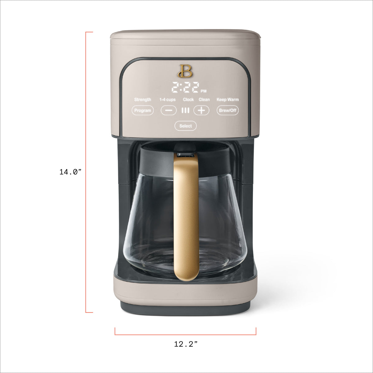 Beautiful 12 cup Programmable Coffee Maker, Thyme Green by Drew Barrymore