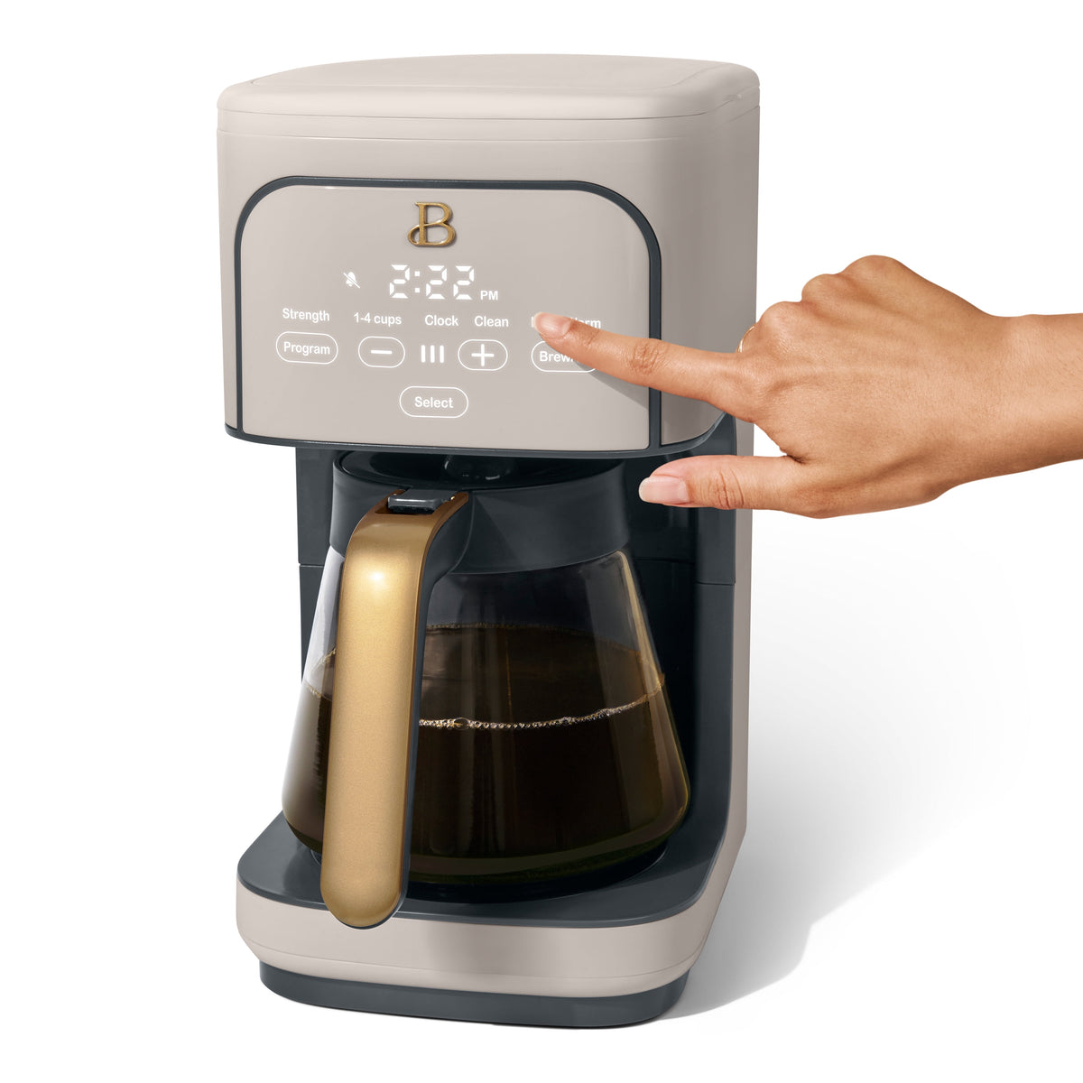 Beautiful 12 cup Programmable Coffee Maker, Thyme Green by Drew Barrymore