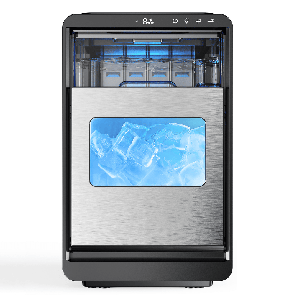 Simzlife Countertop Crescent Ice Maker, 35.9 Lbs/24H, 16 Ice Cubes in 12 Minutes, Deep Cleaning Timer Ice Machine
