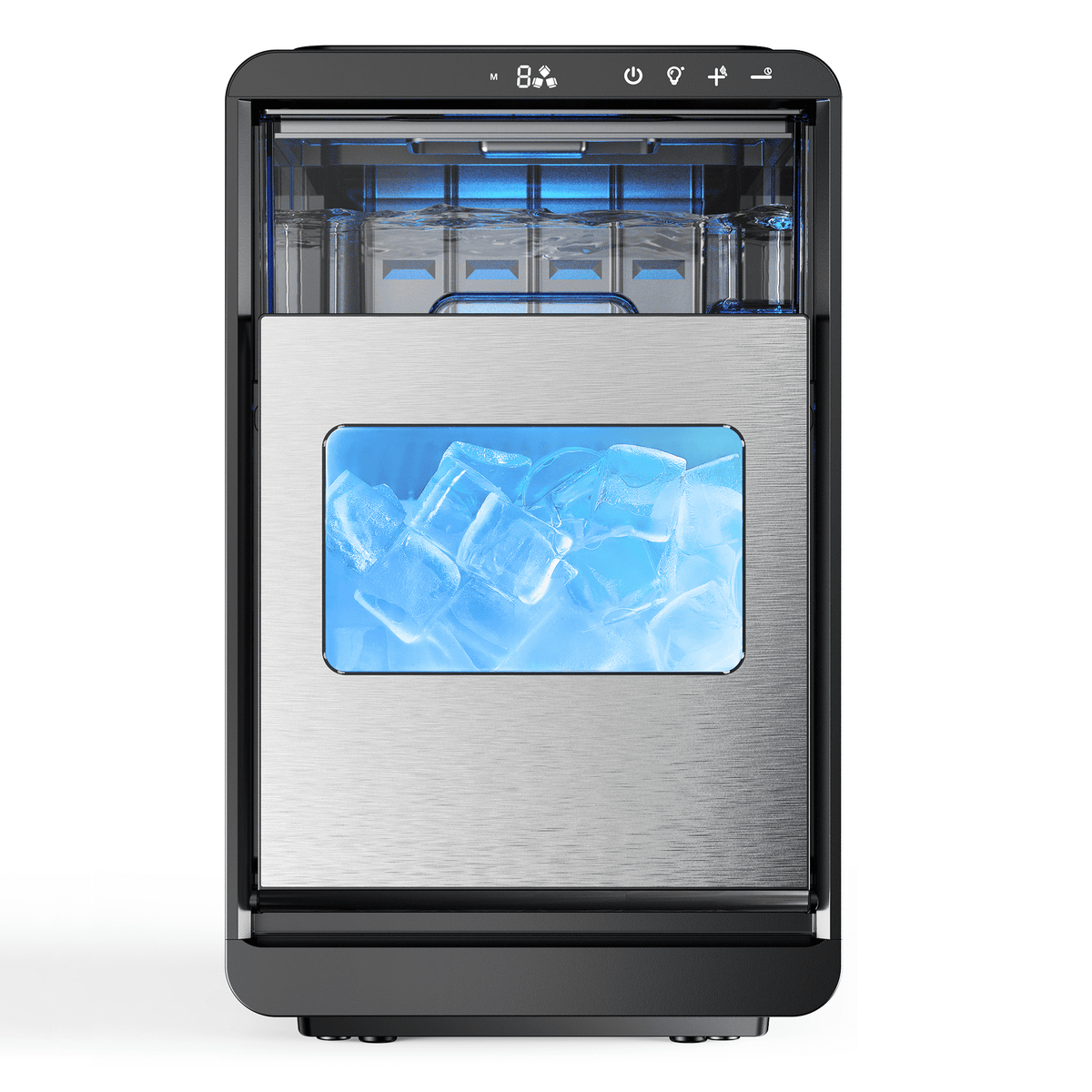 Simzlife Countertop Crescent Ice Maker, 35.9 Lbs/24H, 16 Ice Cubes in 12 Minutes, Deep Cleaning Timer Ice Machine
