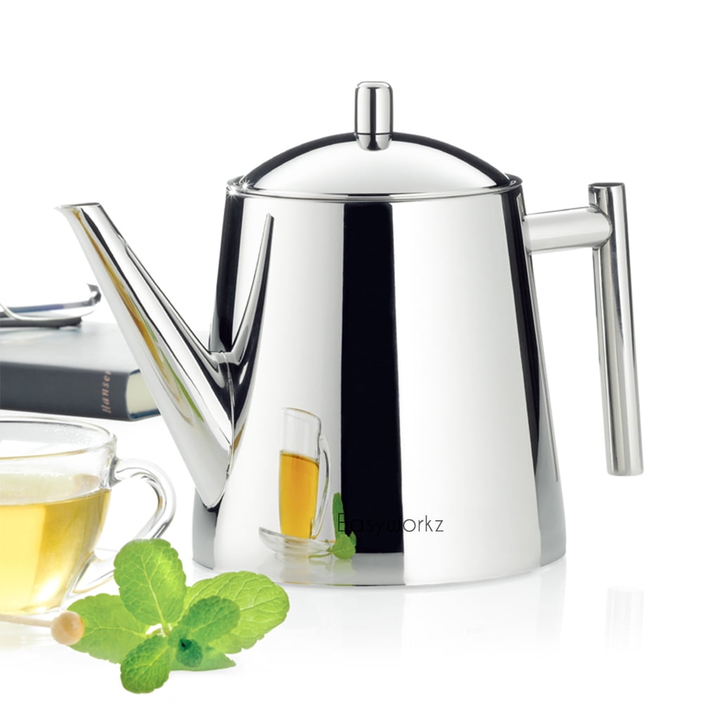 Easyworkz Stainless Steel Teapot with Removeable Infuser 27 oz Stovetop Tea Maker for Fruit and Herbal Tea