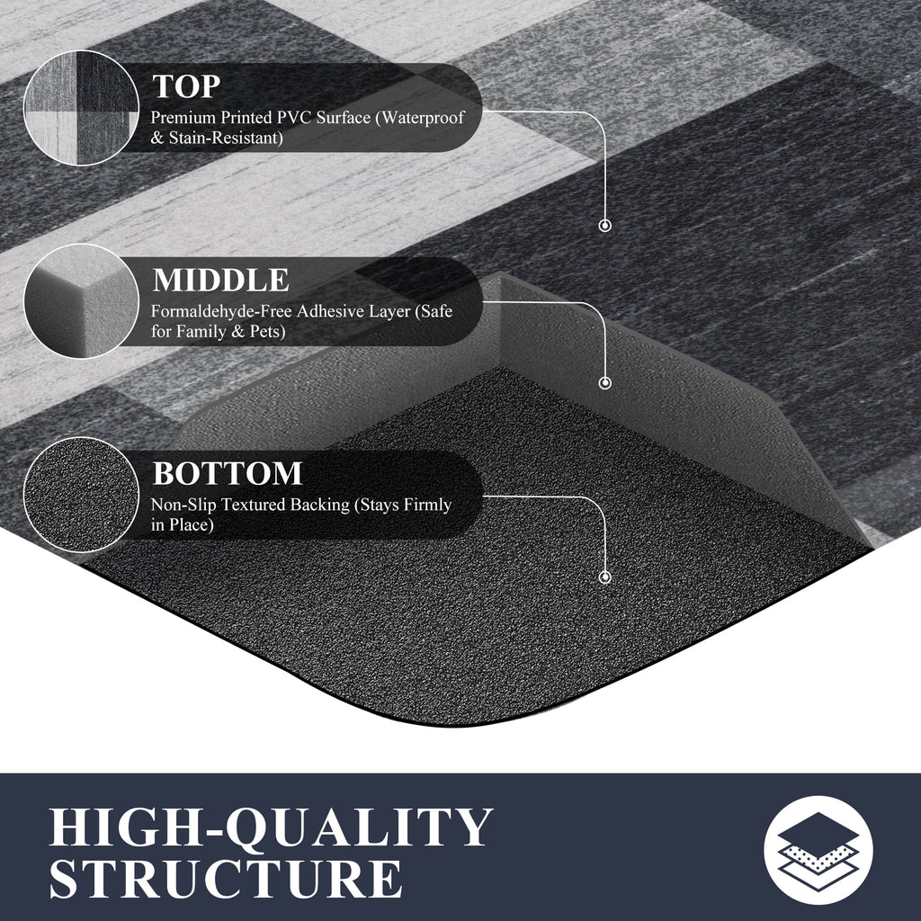 MeyJey 4/5 Inch Thick Anti Fatigue Kitchen Rug 20”x39”, Non Slip Waterproof Floor Mats for Kitchen Sink Laundry Office, Black/Gray