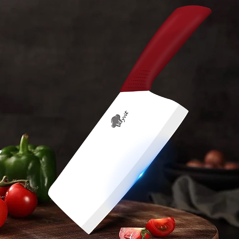 Ceramic Knife 7" Rustproof Vegetable Cleaver Knife Nakiri Lightweight Kitchen Paring Knife with Cover Chopping Knife Slicing Cutter