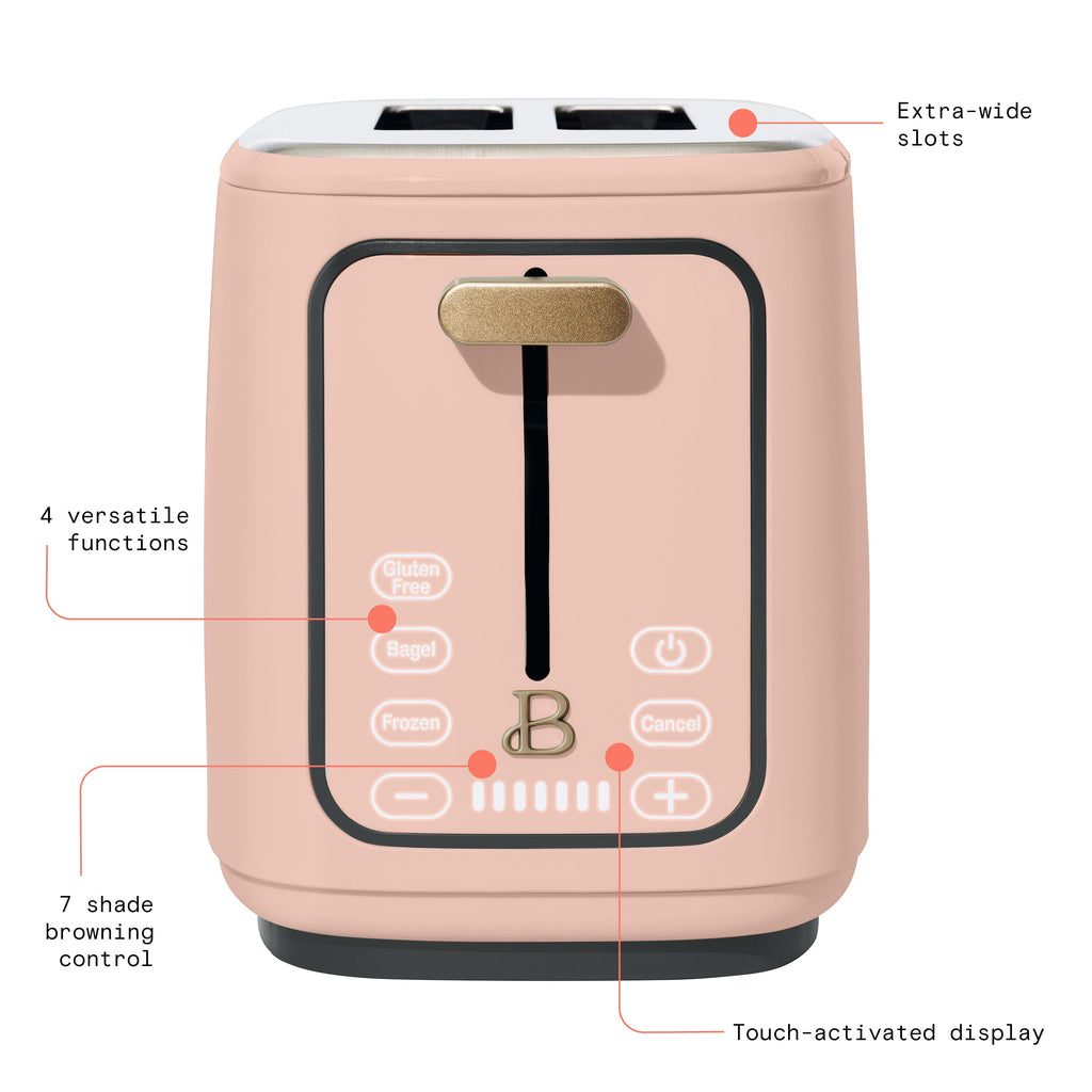 Beautiful 2 Slice Toaster with Touch-Activated Display, Thyme Green by Drew Barrymore