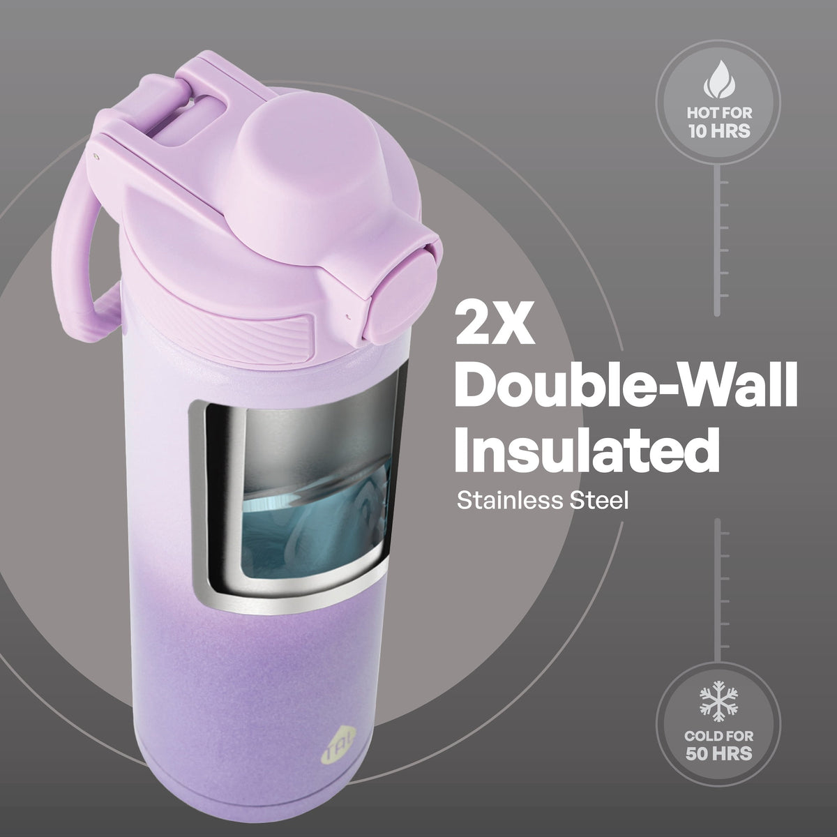 TAL 28oz Stainless Steel Ranger Push Lock Lid Water Bottle, Black