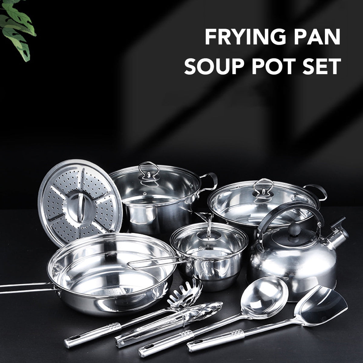 15 Piece Stainless Steel Cookware Set, Pots and Pans Set with Lids Non Toxic, Kitchen Induction Cookware with Utensil Sets For Oven & Dishwasher ,Heavy Premium Kitchen Cooking