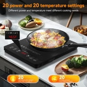 AMZCHEF Single Burner Portable Induction Cooktop 1800W Induction Countertop Burners with 6.8" Heating Coil, Black