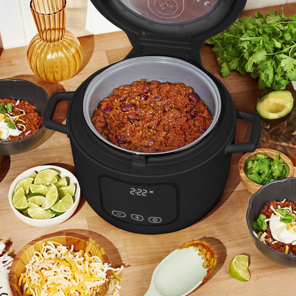 Beautiful 14-Cup Cooked, 6-Cups Uncooked Electric Rice and Grain Cooker, EverGood Ceramic Nonstick Coating, Thyme Green by Drew Barrymore