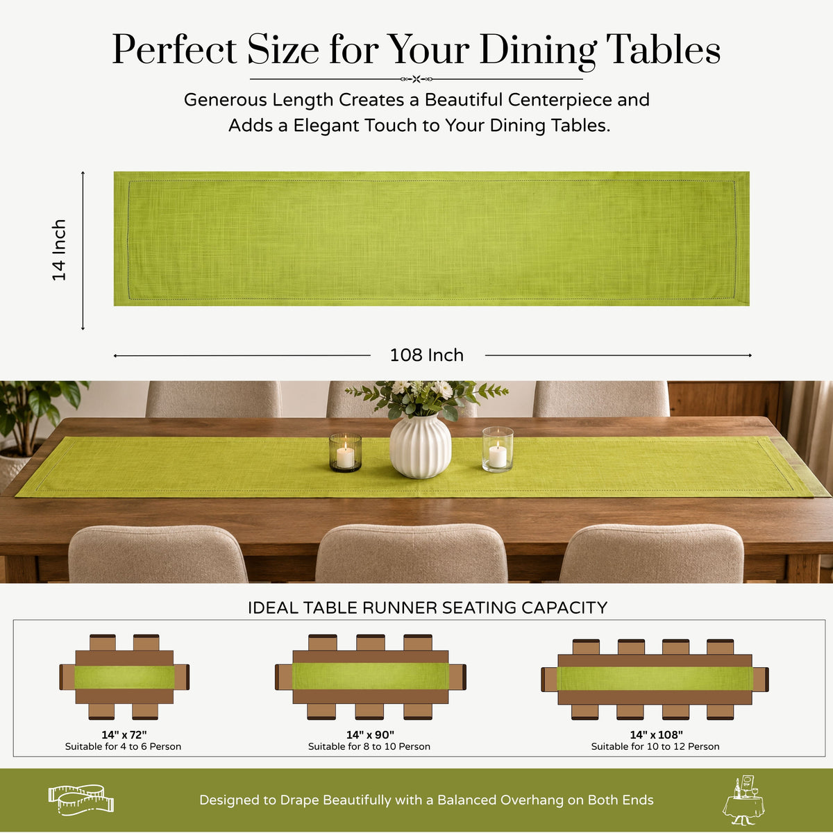 Fingercraft Table Runners, Cotton Dinner Table Centerpiece with Beautiful Premium Lace, Home and Dining Aqua-90