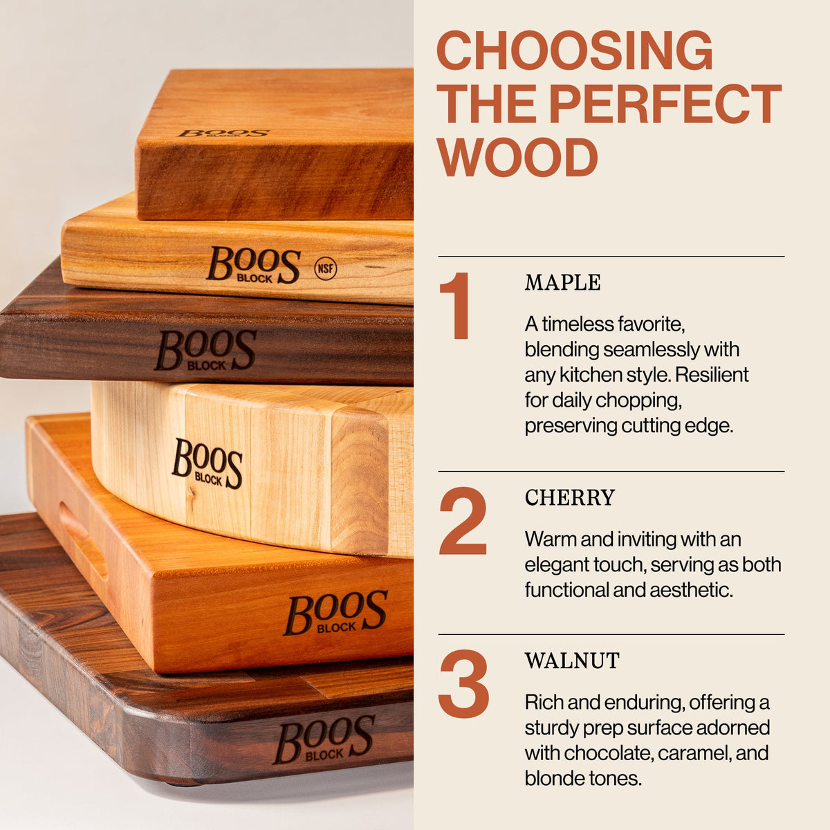 John Boos CCB Reversible Wood Chopping Board, 12" x 12" x 3", Maple