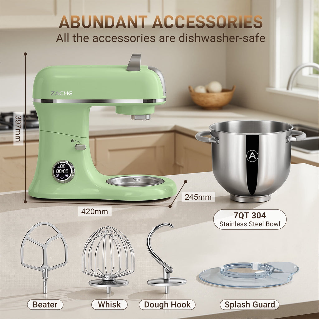 7QT Stand Mixer Aluminum Die Casting,650W 11 Speed Tilt-Head Kitchen Electric Stand Mixer, Household Food Mixer with Stainless Steel Bowl, Dough Hook, Whisk and Beater,Food Mixer for Baking, Cake