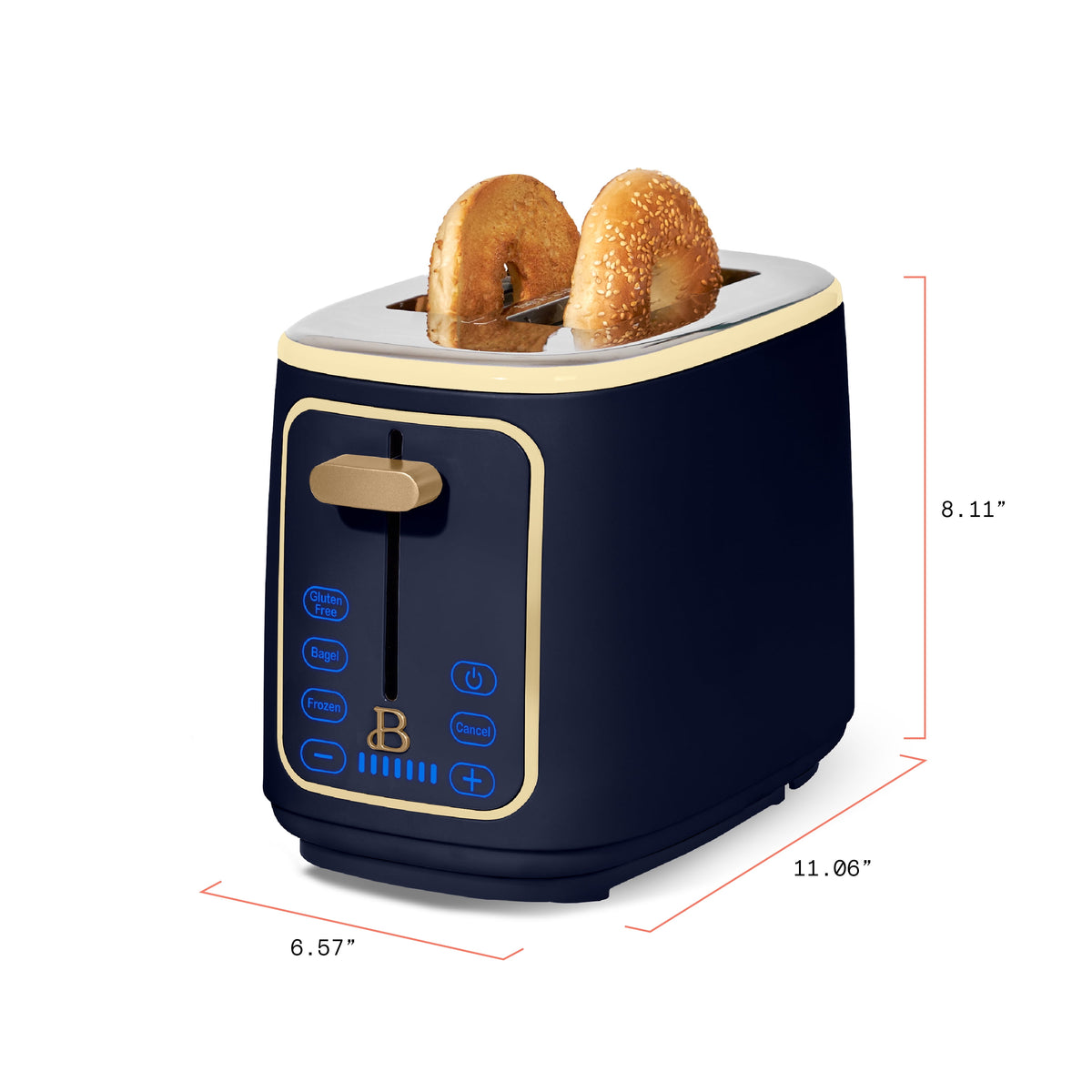 Beautiful 2 Slice Toaster with Touch-Activated Display, Thyme Green by Drew Barrymore