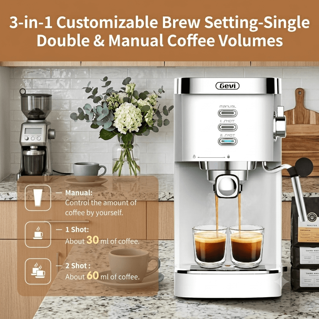 Gevi 20 Bar Espresso Machine, Coffee Maker with Milk Frother