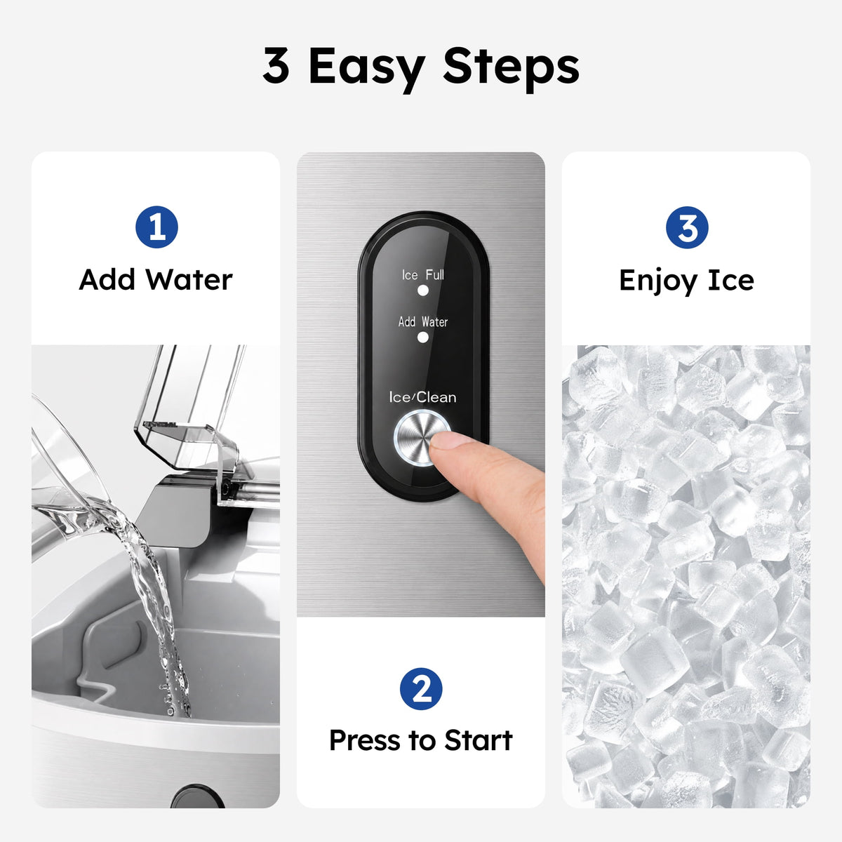 Simzlife 35lbs/24H Nugget Ice Maker Countertop,Portable Pebble Crushed Soft Chewable Ice Maker Machine with Self-Cleaning, Black