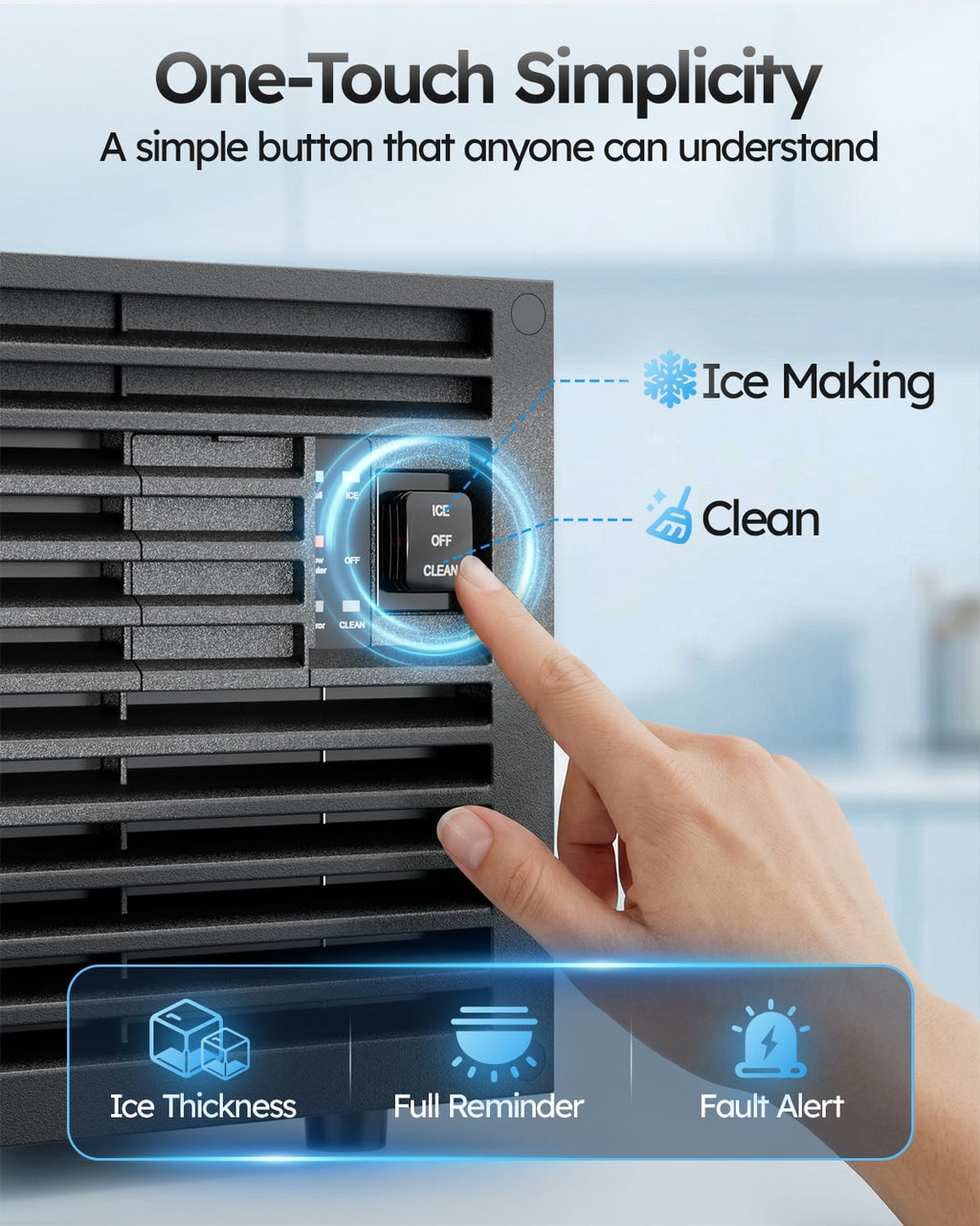 Ecojoy Commercial Ice Maker Machine, 150 Lbs/Day Stainless Steel Under Counter Ice Maker, 40Lbs Ice Storage Bin, Water Filter, 45 Cubes in 8-12 Mins