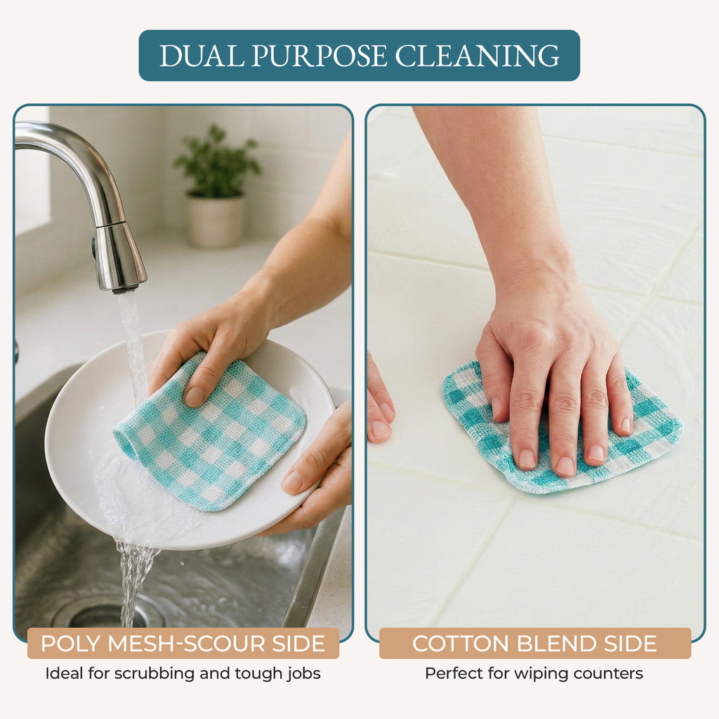 20 Piece Kitchen Towel Set - Cotton Dish Towels, Heat Resistant Kitchen Mittens and Pot Holder Set, Apron for Women with Pockets , Absorbent Dish Towels for Kitchen Drying - Olive